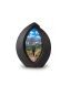 Keramische mini urn ‘Forever Framed’ matzwart - personaliseerbaar met afbeelding