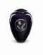 Glazen urn met distel donkerblauw - symbool van kracht en bescherming