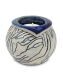 Handgemaakte kaarshouder mini urn 'Ares' blauw