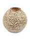 Handgemaakte urn van keramiek 'Ares' met kaarshouder - beige