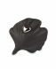 Keramische mini urn zwarte schelp met zilverkleurig hart