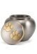 Dieren urn met twee pootafdrukken - zilverkleurig