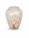 Glazen urn met Levensboom wit - symbool van verbondenheid
