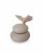 Handgemaakte mini urn met houten vlinder dubbel