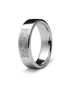 Zilveren ring met vingerafdruk