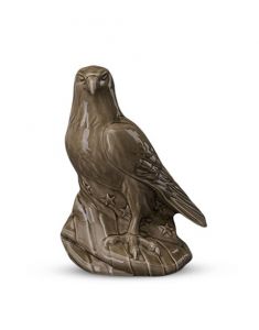 Keramische urn 'Adelaar' beige grijs - SALE