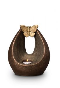 Keramische mini urn vlinder met waxinelichtje