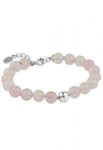 Roze kwarts armband met zilveren asreservoir