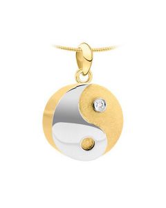 Ashanger 'Yin Yang' 14 krt. geel- & witgoud (1 diamant / 0.02 crt.)