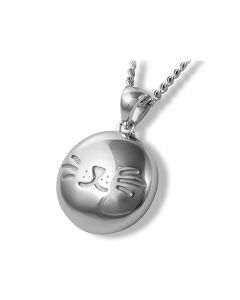 Zilveren assieraad (925) 'Tevreden kat'
