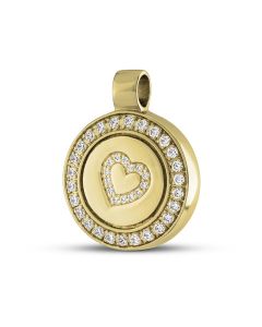 Assieraad 'Hart' goud met diamantjes