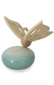 Handgemaakte baby urn (prematuur) met houten vlinder
