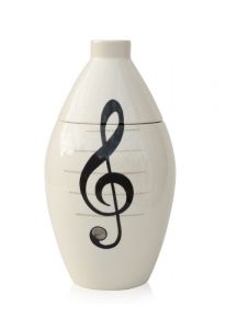 Handbeschilderde mini urn 'Muzieksleutel'