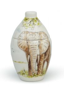 Handbeschilderde mini urn 'Olifant'