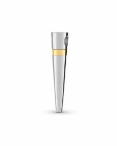 Zilveren (925) ashanger 'Kegel' met gouden sluitring