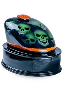 Handgemaakte biker benzinetank urn 'Halloween'