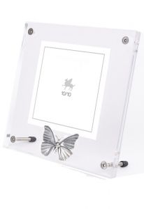 Fotolijst mini urn van plexiglas met vlinder voor asbewaring