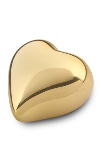 Hartvormige mini urn goud hoogglans