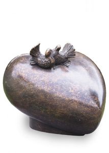 Bronzen urn 'Love birds' voor buiten 