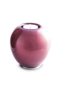 Kristal glazen kaarshouder mini urn bordeaux rood