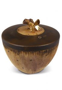 Urn van keramiek 'Tolos' brown-gold