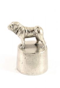 Chinese shar-pei urn zilvertin