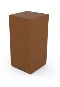 Mini urn 'Blok' van cortenstaal