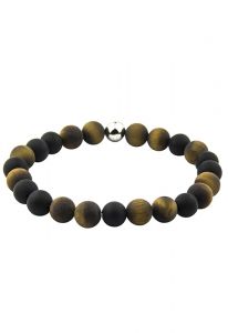 Tijgeroog dames as-armband met zilveren asreservoir