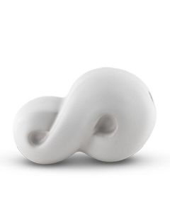 Moderne handgemaakte keramische Infinity mini urn - wit