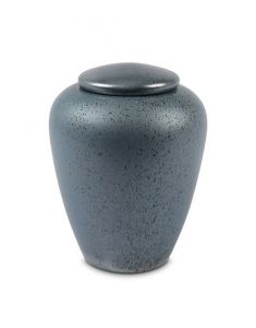 Zilverblauwe urn van keramiek