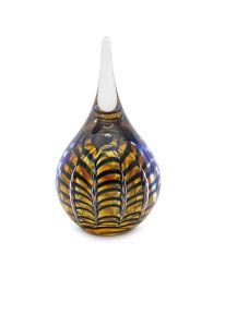 Druppelvormige mini urn van kristalglas 'Ripple'