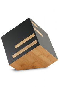 MDF-houten urn 'Icon' matzwart met bamboe