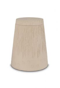 Dierenurn met pootafdrukken 'Koniko ihnos' white slip