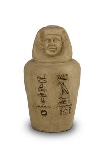 Egyptische canope urn 'Leven eindigt, eeuwigheid begint'