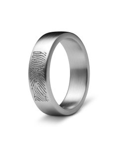 Zilveren ring met vingerafdruk