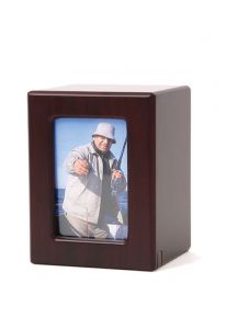 Fotolijst mini box urn met kersenhout print