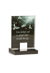 Gedenksteen met glasplaat voor kleur of zwart-wit foto