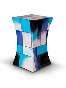 Glasfiber urn blauw