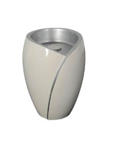 Glasfiber urn 'Luce' met kaarshouder wit