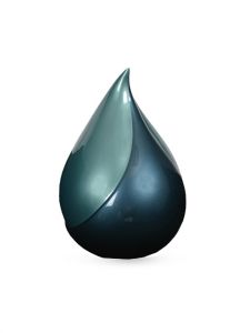 Glasfiber urn 'Traandruppel' blauw