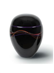 Glasfiber urn 'Ondine' met paars lint