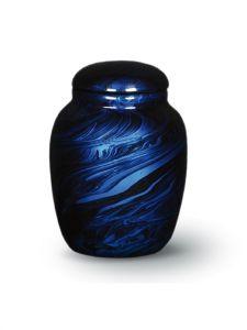 Glasfiber urn 'Schittering' blauw