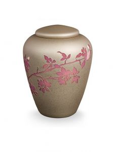 Glazen urn met Appeltak - symbool van natuur en leven