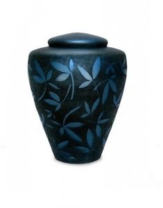 Glazen urn 'Blauw'