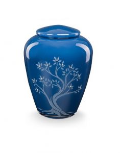 Glazen urn met Levensboom - symbool van verbondenheid