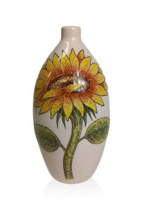 Handbeschilderde mini urn 'Zonnebloemen'