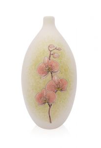 Handbeschilderde mini urn 'Orchidee' roze