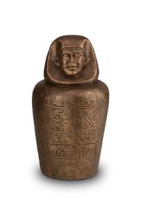Egyptische canope urn 'Leven eindigt, eeuwigheid begint'