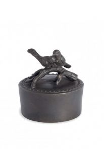 Bronzen mini urn 'Vogels op tak'