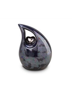 Keramische mini urn met zilveren hartje